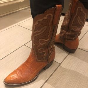 Ostrich skin women’s cowboy boots Eldorado size 9